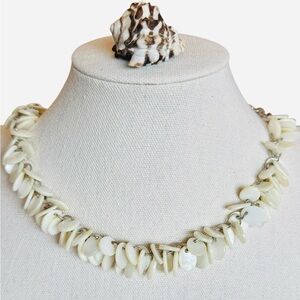 Vintage Off-White Shell Disc Choker Necklace – Natural Organic Beach Jewelry